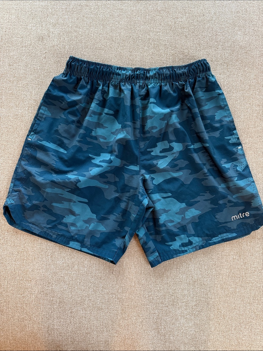 Mitre Men's Blue Camo Swim Trunks with Elastic Waist - size M